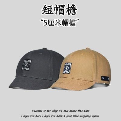 ✤₪ Short brim baseball cap peaked cap equestrian cap summer small short brim retro Japanese mens personality niche hat