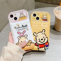 เคสโทรศัพท์มือถือลายการ์ตูนน่ารักวินนี่ช้อนส้อมมีดหมีพูห์ลูกหมูสำหรับ iPhone 14ProMax 14Pro 14 14 14Plus เคสนิ่มสำหรับ iPhone 13ProMax 13Pro 13ครอบคลุมโทรศัพท์เคสสำหรับ Apple 12 11เคสห่อหุ้ม