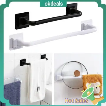 Self Adhesive Towel Rod Bar Wall Bath Towel Holder Rail Rack
