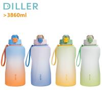 Diller ขวดน้ําดื่ม ขนาดใหญ่ ปลอด BPA พร้อมหลอดดูด 1 แกลลอน สําหรับยิม (2200/3860 มล.) D72