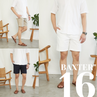 กางเกงขาสั้นผู้ชาย EXTRA FINE CHINO 16 นิ้ว ปลายขาเข้ารูป BAXTER 16 - RALPH T OFFICIAL กางเกงขาสั้นผช กางเกงชิโน่ขาสั้น MEN SHORTS กางเกงผู้ชาย กางเกงขาสั้นชาย