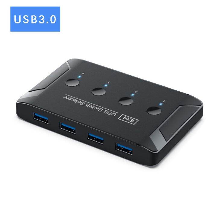 สวิทช์-usb-kvm-usb-3-0สลับกับ-extender-คอมพิวเตอร์4เครื่องแชร์4ชิ้น3ชิ้นพอร์ต-usb-2ชิ้นสำหรับเครื่องพิมพ์เมาส์และคีย์บอร์ด-u-disk-feona