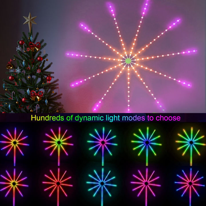 สมาร์ท-rgb-ดอกไม้ไฟคืนโคมไฟระยะไกล-diy-ไฟ-led-แถบเพลงซิงค์เมจิกสีแสงโดยรอบ2023ไฟคริสต์มาสตกแต่งบ้าน