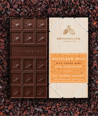 Böhnchen &amp; Co. Milk 40% with cacao nibs / NO-ADDED SUGAR มิลค์ช็อกโกแลต