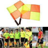 2pcs SoccerFootball Referee Flag with Carry Bag Judge Sideline Fair Play Use Sports Match Football Rugby Hockey Training