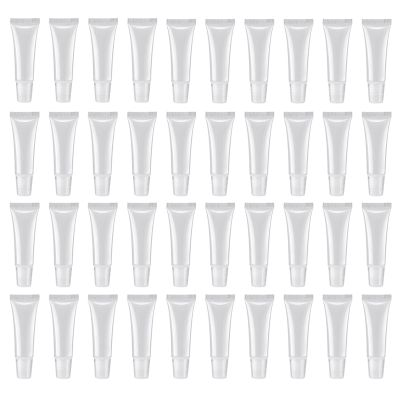100 Pcs 10Ml Distribution Bottle Lip Gloss Tubes, Empty Clear Lotion Containers Tubes for Cosmetics DIY, Oblique Mouth