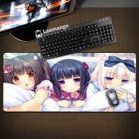 NekoPara เมาส์ Ped เมาส์อะนิเมะแผ่นแป้นคีย์บอร์ดยาง Xxl Gaming Pad อุปกรณ์เสริมสำหรับตู้คอมพิวเตอร์โต๊ะเสื่อขนาดใหญ่