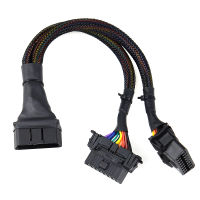 OBD2 Male to Dual Female Elbow Extension Cable with 16pins Available to Connected 1 IN 2 Converted OBD 2 Extender Adapter