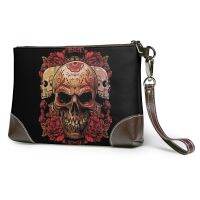 Mexican Skull Clutch Bag Design Beautiful Clutch Purse Genuine Leather Wedding Zipper Wallet