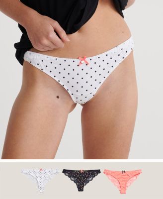 SUPERDRY ELLIE LACE BRIEF TRIPLE PACK - ชุดชั้นในสำหรับผู้หญิง