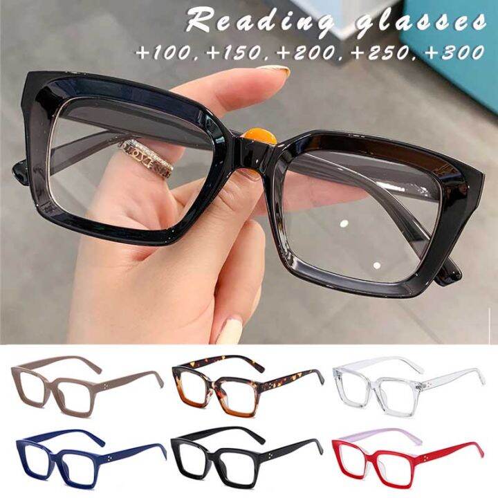 Anti Blue Reading Glasses Women Men Square Presbyopia Eyeglasses Anti
