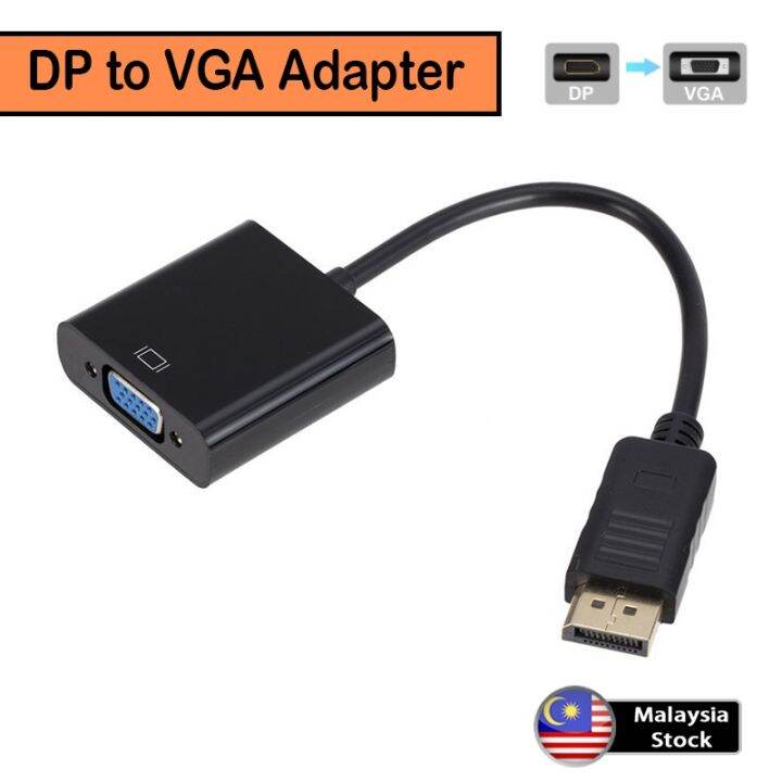 [Malaysia Stock] DP to VGA Adapter 1080p @ 60Hz DisplayPort to VGA ...