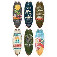 Surfboard Wall Decor Wooden Home Decor Surfboard Sign Retro Design and Bright Colors Wall Decoration for Home Decors Party Props and Housewarming Gifts charming