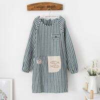 Fashion Women Mens Adjustable Cotton Linen Advanced Kitchen Apron Striped Waterproof Stainproof Cooking Restaurant Aprons Aprons