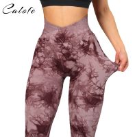 【YF】 Tie Dye Yoga Pants Leggings Women High Waist Clothing Running Sports Fitness Workout Push Up Tights Scrunch Butt