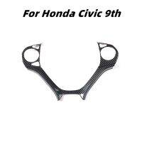 For Honda Civic 2012 2013 2014 2015 9Th Essories Car Interior Decoration Stee Wheel Panel ABS Sticker Carbon Fiber Style