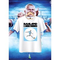 [S-5XL]เสื้อยืดขาวพิมพ์ลายErling Haaland