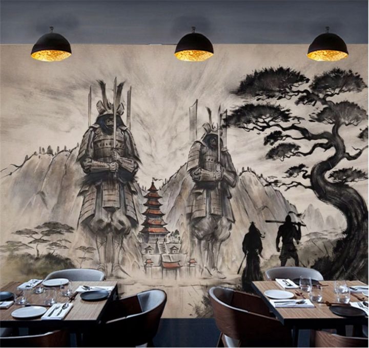 2023-new-shang815558-วอลล์เปเปอร์ที่กำหนดเอง-xuesu-3d-บรรยากาศจิตรกรรมฝาผนังซามูไรอูกิร้านอาหารที่สร้างสรรค์กำแพงฉากหลังจีน