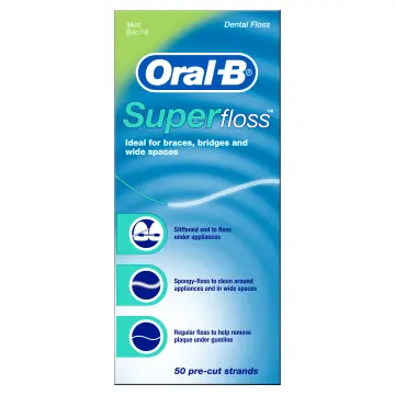 Oral-B Super Floss Dental Floss, Mint - 50 strands