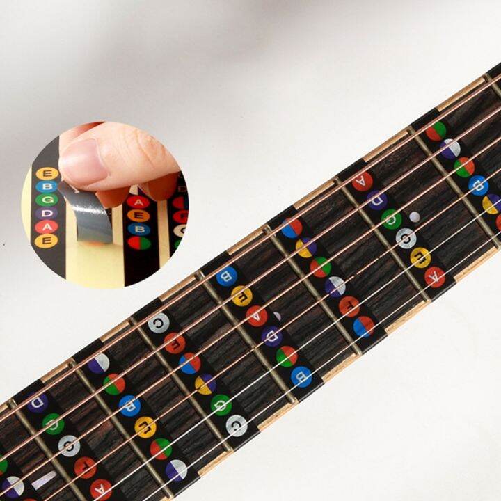 Guitar Fretboard Stickers Scales Notes With Colour Coded Fret Decals Beginner Learning Guitar 2200