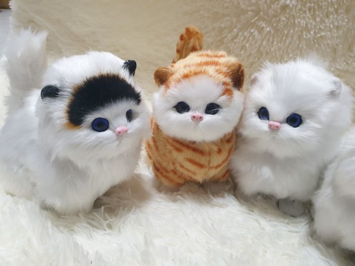 ตุ๊กตาแมวจำลอง-พร้อมส่ง-ตุ๊กตาแมวของเล่นเด็ก-หรือตั้งโชว์-ตุ๊กตา-แมว-แมวจำลอง-มีเสียง