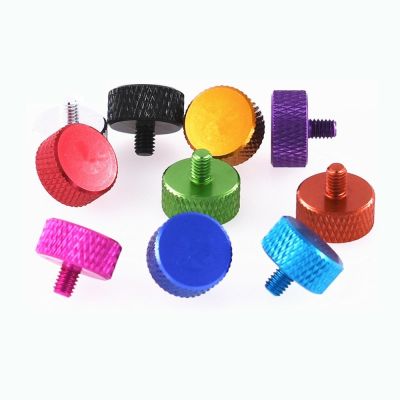 M3.5 M4 Knurled Thumb Screws Aluminum Alloy Flat Head Screw Length 4.5mm - 25mm Colourful Screw for Computer Case