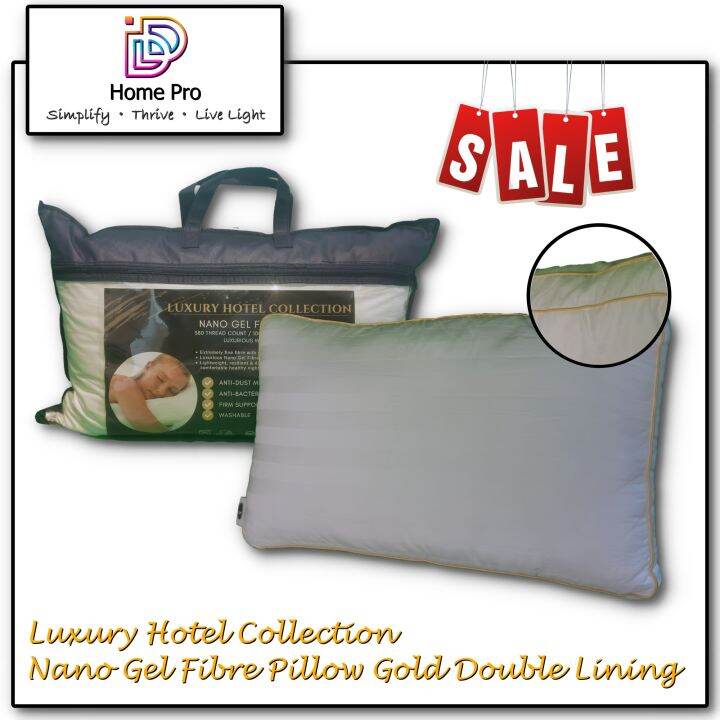D2 Home Pro Gold Nano Gel Microfibre Pillow (Luxury Hotel Collection