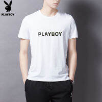 Playboy เวลาสีบริสุทธิ์เรียบง่ายแขนสั้นเสื้อยืด