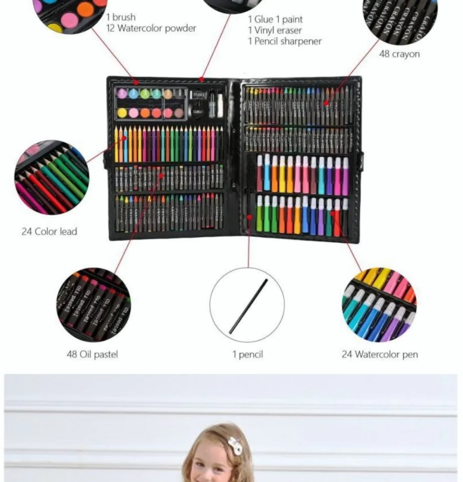 168 Pcs Kids Super Mega Art Coloring Set, Crayons Oil Pastels Color Pencils  For Drawing & Painting