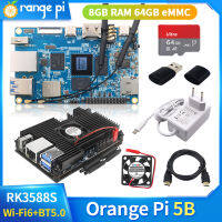 ORANGE Pi 5B 8GB LPDDR44X RAM 64GB eMMC Flash RK3588S 8-core 64-bit Wi-Fi6 Gigabit Ethernet SINGLE Board คอมพิวเตอร์