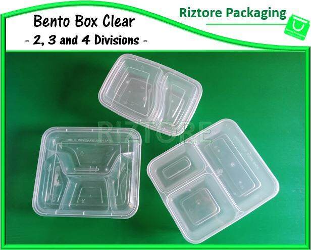 50Pcs/Pack Bento Box (Clear) 2-Div, 3-Div, 4-Div | Lazada PH