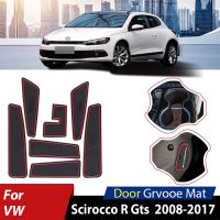 Anti-Slip Cup Door Groove Ruer Mats For VW Volkswagen Scirocco R GTS 2017~2008 Interior Car Essories Interior Decoration