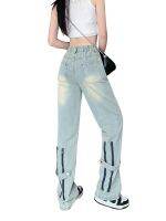 【CC】☼✓✵  Jeans for Street Straight Pants with and Pant Waist Demin