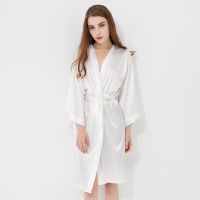 READY STOCK Ice Silk Satin Wedding Bride and Bridesmaid Robe Pyjamas Nightwear M-XL B040 (6 Colours)