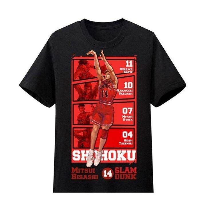 ข้อเสนอพิเศษ-tshirt-เสื้อยืดแขนสั้น-ผ้าฝ้ายแท้-พิมพ์ลายการ์ตูน-slam-dunk-sakuragi-flower-road-สําหรับผู้ชาย-และผู้หญิง-s-5xl-s-5xl