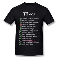 Commander Shepards To Do List T Shirt popular mens short sleeve men White Mass Effect printed large TShirts Cotton tops XS-4XL-5XL-6XL