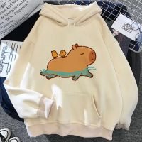 Capybara Hoodies ผู้หญิงเสื้อกันหนาวมีหมวกกราฟิกที่สวยงามเสื้อผ้าฤดูหนาวหญิง