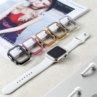 Diamond case for Apple Watch series 8 7 45mm 41mm/42mm/38mm PC Bumper protector for iwatch band 6 5 4 Se 40mm/44mm Accessories