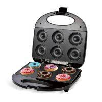 【LZ】✧✹✎  Mini máquina de fazer donuts para criança ferramenta de cozinha superfície antiaderente 6 rosquinhas café da manhã lanches sobremesas Kid-Friendly 220V