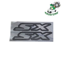 สติ๊กเกอร์ SX ติดรถ isuzu d-max Sticker SX ติดข้างแก้ม 2ชิ้น 2-4ประตู เทาขอบดำ มีบริการเก็บเงินปลายทาง