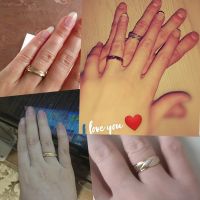 [Fashion Simple Gold Wave Pattern Titanium Steel Couple Rings] [ Trendy Lovers Engagement Wedding Promise Rings][Lovely Gifts For Girl Friends BoyFriends ][Popular Couple Jewelry Accessories]