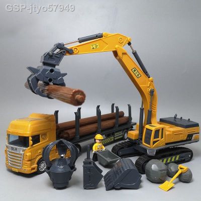 ┋✆✹ jiozpdn055186 Engenharia Truck Toy 1:50 Escavadeira Brinquedo De Madeira Transporte Simulação Carro Presente Aniversário Trator