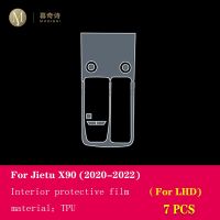 ซ่อมฟิล์มอุปกรณ์เสริมซ่อมป้องกันแผ่นฟิล์มกันรอย TPU ใสคอนโซลกลางรถ2020-2023 X90 Jietu สำหรับ
