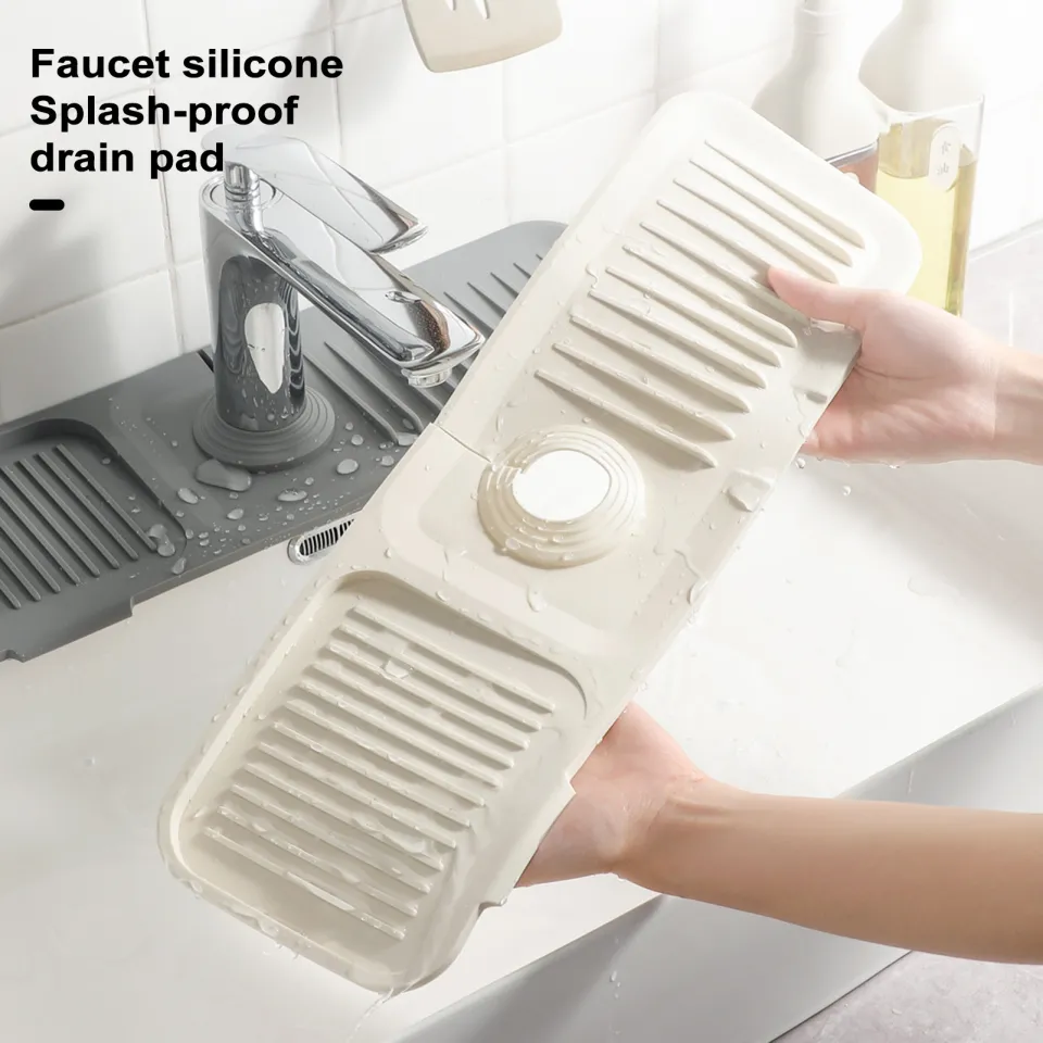 Kitchen Faucet Silicone Drain Mat, Sink Splash Guard, Foldable Faucet Drain  Mat, Sink Countertop Mat