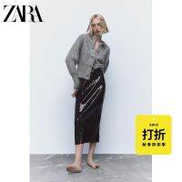 สปท์♦Zaranetcar เสื้อกันหนาวสีเทาแขนยาวของผู้หญิงใหม่เสื้อโค้ทถัก9598151 803