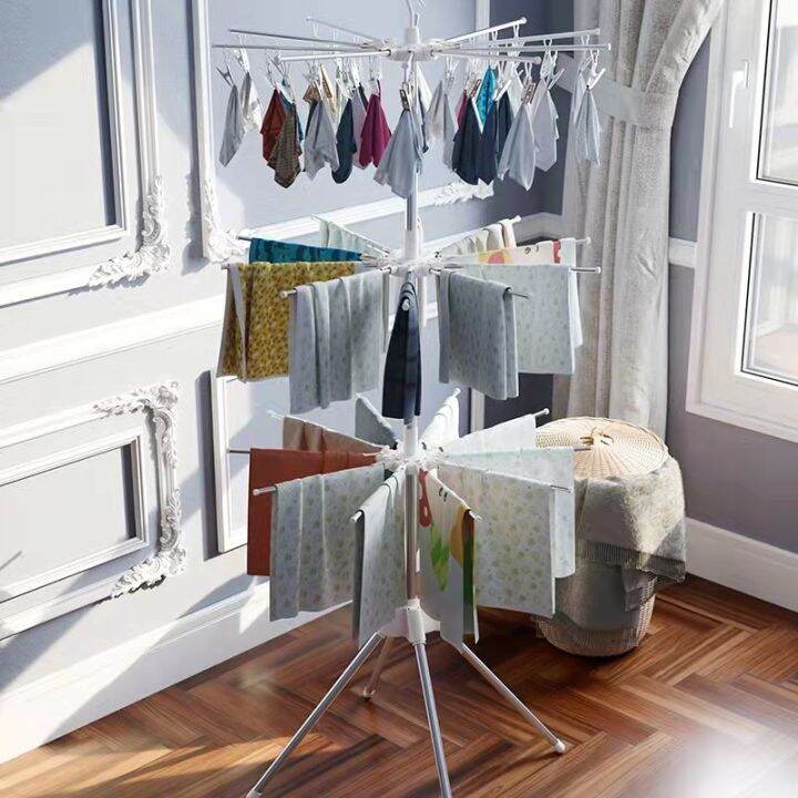 【COD】 Baby clothes drying rack stainless steel floor towel rack balcony