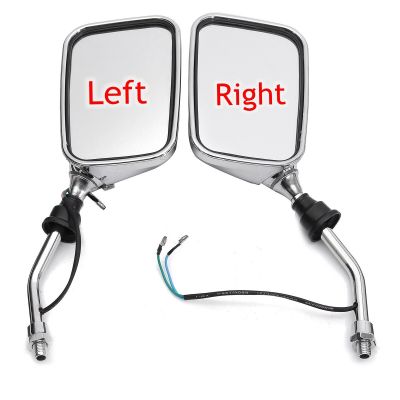 “：{}” 12V 10Mm Universal For Motorcycles Scooters Atvs Pair Chrome Motorcycle Rearview Side Mirrors With Turn Signal Indicator Light