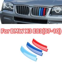 For BMW X3 Series E83 2007-2010 Car 3D M Styling Front Grille Trim Bumper Cover Strips Stickers External Accessories Decor