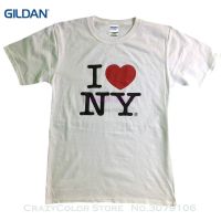 เสื้อยืดคุณภาพดี เสื้อยืดแขนสั้น พิมพ์ลาย I Love Ny New York สีขาว สําหรับผู้ชาย