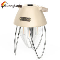 SunnyLady โคมไฟ Led ตั้งแคมป์300-400ลูเมน,ไฟฉุกเฉินโคมไฟเต็นท์ย้อนยุคลดแสงขั้นบันไดพร้อมตัวชี้วัดพลังงาน Led